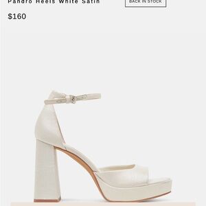 Dolce Vita Pandro Heels Cream Satin Block Heels